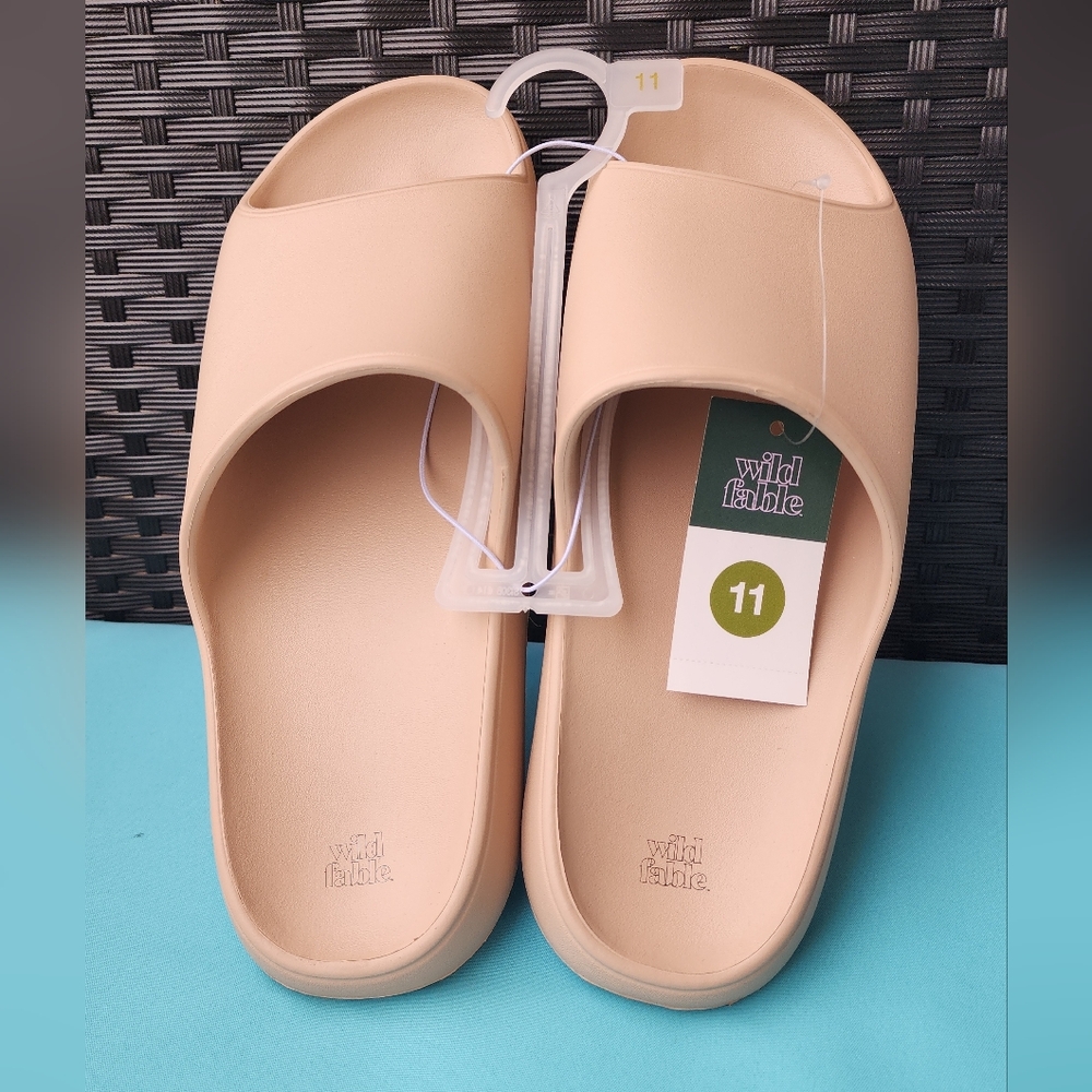 Nwt Wild Fable Women's Tan Robbie Slide Slippers